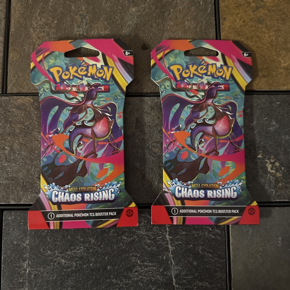 Mega Evolution Chaos Rising Pokémon TCG Booster Pack 2 Packs Sealed 1.1 Oz Weigh